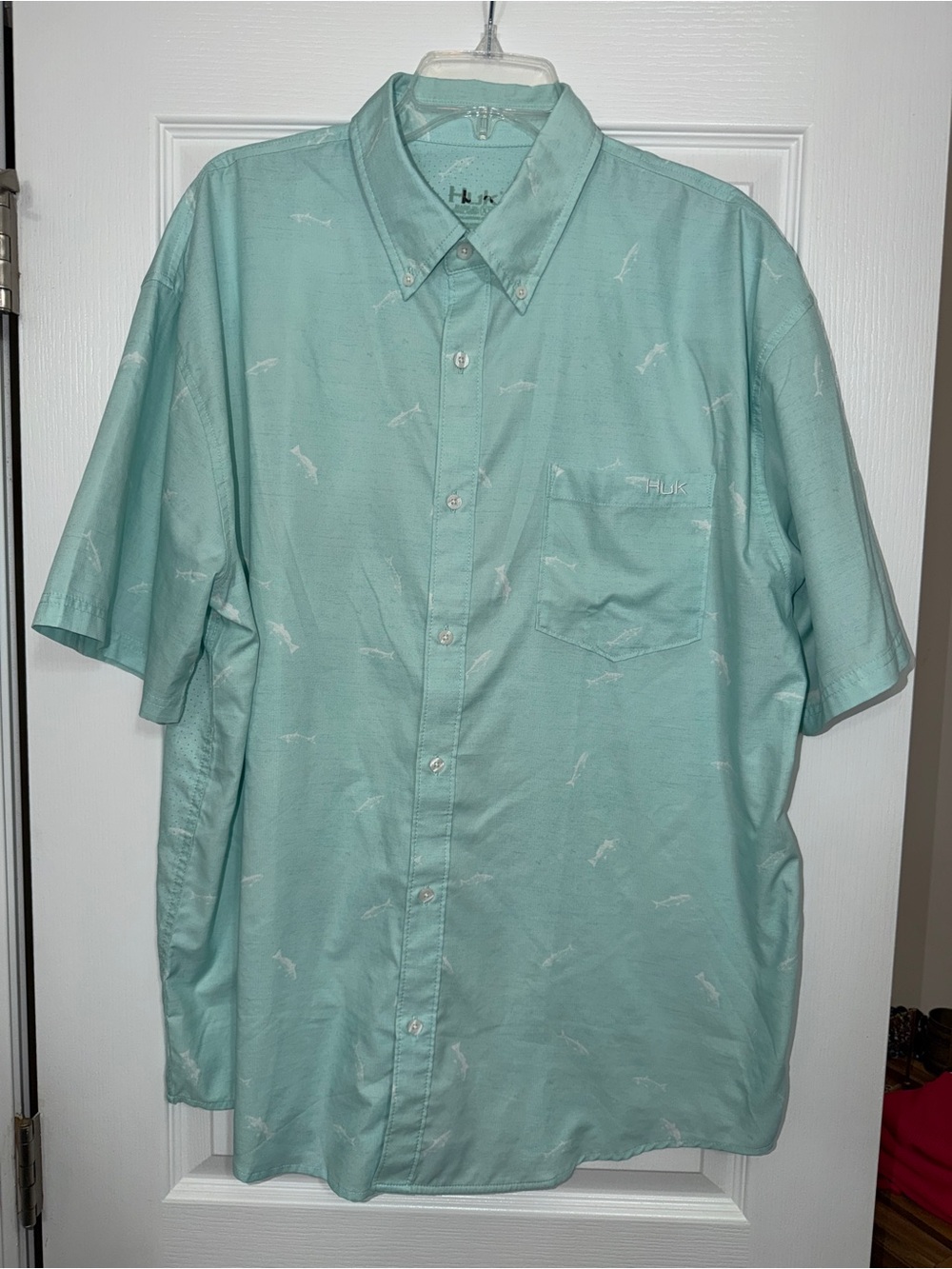 Huk Tide Point Fish Plaid Short Sleeve Shirt
